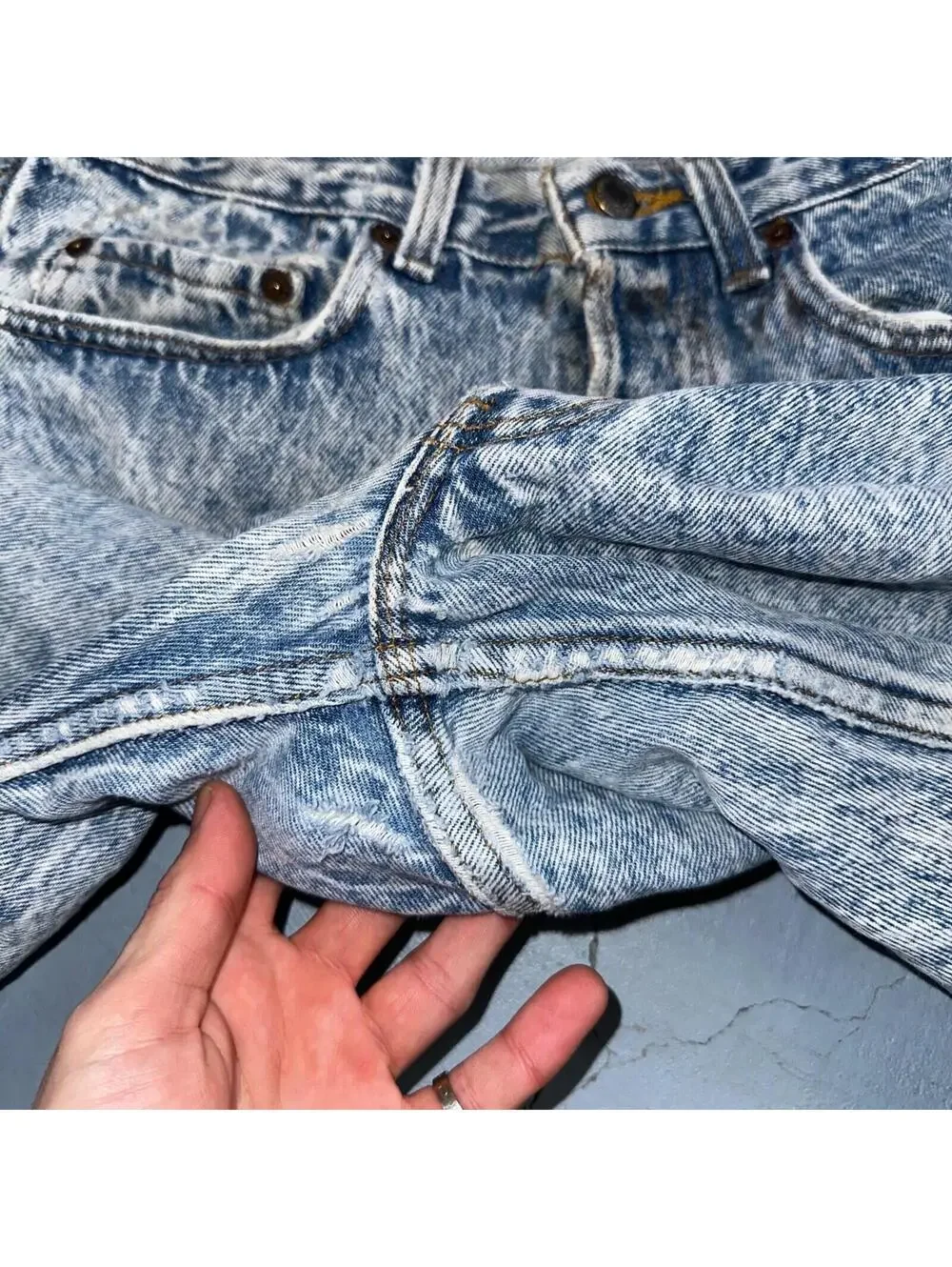 Levis 501 Vintage 80s USA XX Straight Leg Jeans Blue Acid Wash 31x32 Act 30x31
